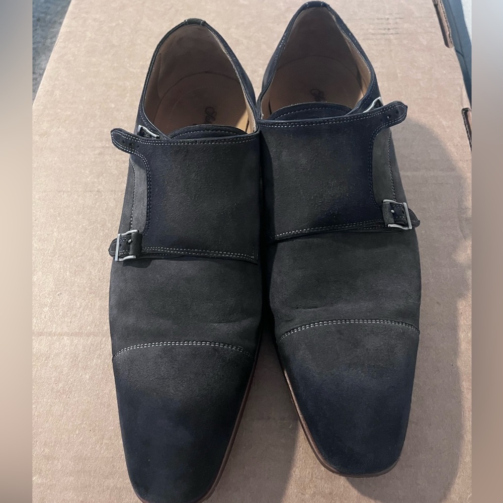 Magnanni Smoke black double monk strap men’s shoes